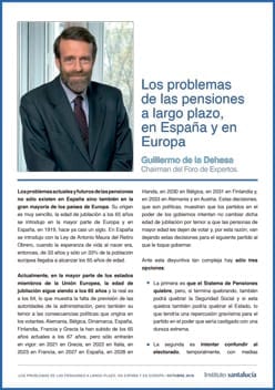 Columna de opinión «Los problemas de las pensiones a largo plazo, en España y en Europa» por Guillermo de la Dehesa