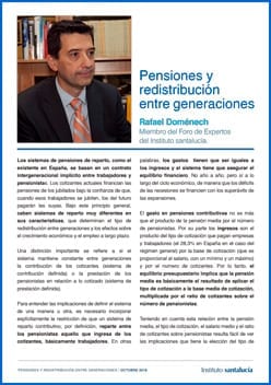 Columna de opinión “Pensiones y redistribución entre generaciones” por Rafael Doménech