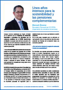 Columna de opinión: «Unos años intensos para la sostenibilidad y las pensiones complementarias». Por Manuel Álvarez